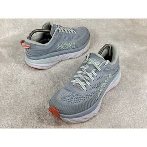 Hoka One One Bondi 7 Women’s Size 7.5 D Wide Blue Gray Running Training Gym